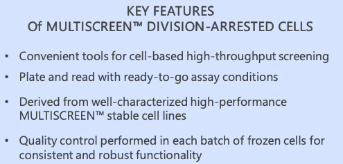 List of key features for MULTISCREEN division-arrested cells